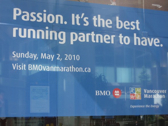 BMO marathon sign